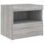 vidaXL Table de chevet avec lumières LED sonoma gris 50x40x45 cm