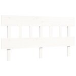 vidaXL Cadre de lit avec tête de lit blanc King Size bois massif