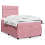 vidaXL Sommier à lattes de lit avec matelas Rose 120x200 cm Velours