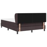 vidaXL Lit à ressorts avec matelas Marron foncé 160 x 200 cm tissu