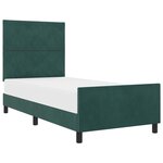 vidaXL Lit à ressorts avec tête de lit Vert foncé 90 x 200 cm Velours