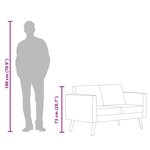 vidaXL Canapé à 2 places Tissu Crème