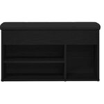 vidaXL Banc à chaussures Noir 80 x 30 x 45 cm Bois d'ingénierie