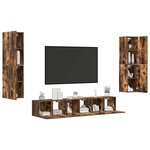 vidaXL Ensemble de meubles TV 7 Pièces Chêne fumé Bois d'ingénierie