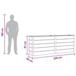 vidaXL Jardinière surélevée Marron 250 x 50 x 91 cm WPC et Aluminium