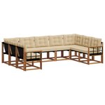 vidaXL Ensemble de canapés d'extérieur 9 pc Naturel et Beige