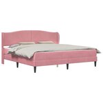 vidaXL Cadre de lit avec tête de lit Rose 180 x 200 cm Velours