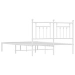 vidaXL Cadre de lit métal sans matelas et tête de lit blanc 150x200 cm