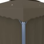 vidaXL Tonnelle avec rideau et guirlande lumineuse à LED 4x3 m Taupe