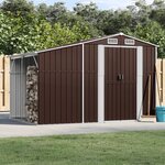 vidaXL Abri de jardin marron 277x192 5x179 cm acier galvanisé