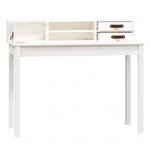 Bureau table poste de travail meuble d'ordinateur informatique étude 110 x 50 x 93 cm bois massif de pin blanc 02_0023507