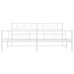 vidaXL Cadre de lit métal avec tête de lit/pied de lit blanc 183x213cm
