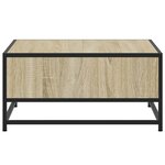 vidaXL Table basse chêne sonoma 60 5x60 5x30cm bois d'ingénierie/métal