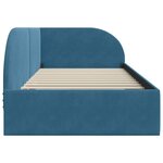 vidaXL Cadre de lit d'angle avec tête de lit Bleu 90 x 200 cm Velours
