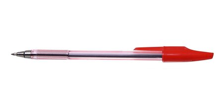 Stylo Bille transparent Pointe Moyenne 1mm Encre Rouge A PLUS