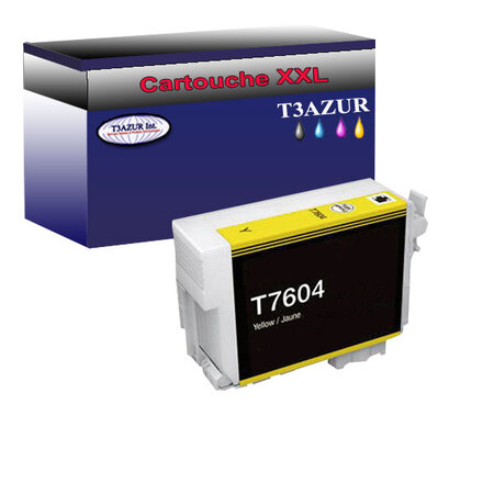 Cartouche Compatible pour Epson T7604 (C13T76044010) Jaune - T3AZUR
