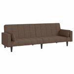 vidaXL Canapé-lit à 2 places avec deux oreillers taupe tissu