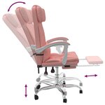 Chaise fauteuil siège pivotante de inclinable de bureau informatique étude similicuir rose 02_0024271