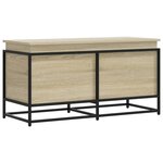 vidaXL Boîte de rangement avec couvercle chêne sonoma bois ingénierie