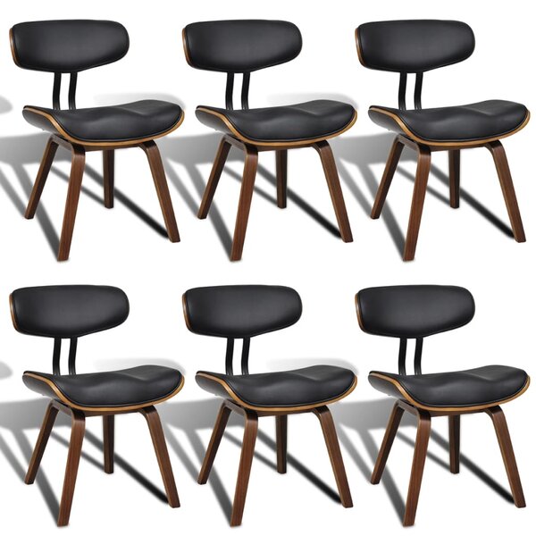 vidaXL Chaises à manger lot de 6 bois courbé et similicuir