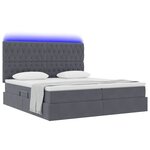 vidaXL Lit de rangement LED avec matelas Gris foncé 180 x 200 cm