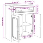 vidaXL Buffet avec tiroir Noir 66 x 34 5 x 87 cm Bois d'ingénierie