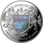 Pièce de monnaie en Argent 1 Dogecoin g 31.1 (1 oz) Millésime 2022 United Crypto States DOGECOIN