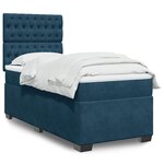 vidaXL Sommier à lattes de lit avec matelas bleu 80x200 cm velours