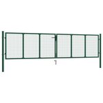 vidaXL Portail en treillis de jardin acier 390x100 cm vert