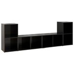 vidaXL Meubles TV 4 Pièces Noir brillant 72x35x36 5 cm Aggloméré