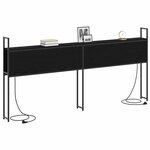 vidaXL Headboard de Rangement avec Station de Charge Chêne noir 200 cm