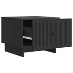 vidaXL Table basse avec tiroir Noir 49 x 50 x 40 cm Bois d'ingénierie