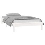 vidaXL Cadre de lit à LED blanc 90x190 cm simple bois massif