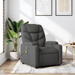 vidaXL Fauteuil inclinable de massage gris foncé tissu