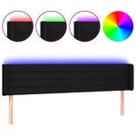 vidaXL Tête de lit à LED Noir 163x16x78/88 cm Tissu