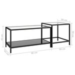 Vidaxl tables à thé 2 pièces verre trempé noir