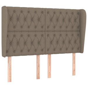 vidaXL Tête de lit avec oreilles Taupe 163x23x118/128 cm Tissu