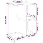 vidaXL Table de chevet chêne artisanal 46 5x29x61 cm bois d'ingénierie