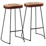 vidaXL Tabourets de bar lot de 2 marron foncé 44x37 5x78 cm