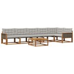 vidaXL Ensemble de canapés d'extérieur 7 Pièces Naturel et gris clair
