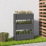 vidaXL Jardinière Gris 77x25x104 5 cm Bois massif de pin