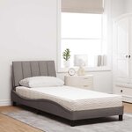 vidaXL Lit avec matelas Hanko taupe 90x190 cm tissu