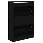 vidaXL Armoire à chaussures noir 60x21x87 5 cm bois d'ingénierie