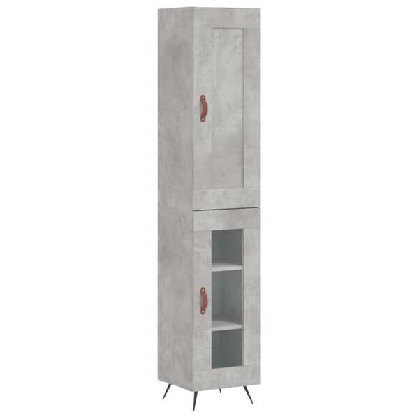 vidaXL Buffet haut Gris béton 34 5x34x180 cm Bois d'ingénierie
