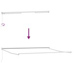vidaXL Auvent Rétractable Blanc 500 × 300 cm Tissu et Métal