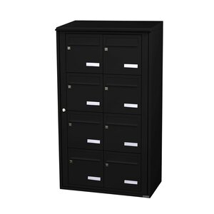 Bloc collectif Leabox 2x4  grade 3  simple face  extérieur  mural  noir 9005 finition brillante