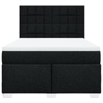 vidaXL Sommier à lattes de lit avec matelas Noir 140x190 cm Tissu