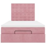 vidaXL Cadre de lit ottoman avec matelas rose 120x200 cm velours
