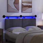 vidaXL Tête de lit suspendue Gris foncé Tissu en velours côtelé