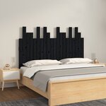 vidaXL Tête de lit murale Noir 127 5x3x80 cm Bois massif de pin